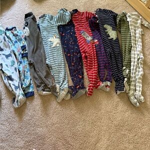 OshKosh B'gosh Kids Footies in Blue, Gray, and Red